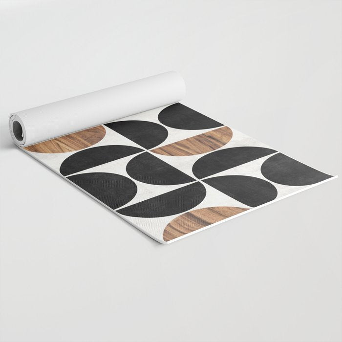 Mid-Century Modern Pattern No.1 - Concrete and Wood Yoga Mat Gallery Image 2