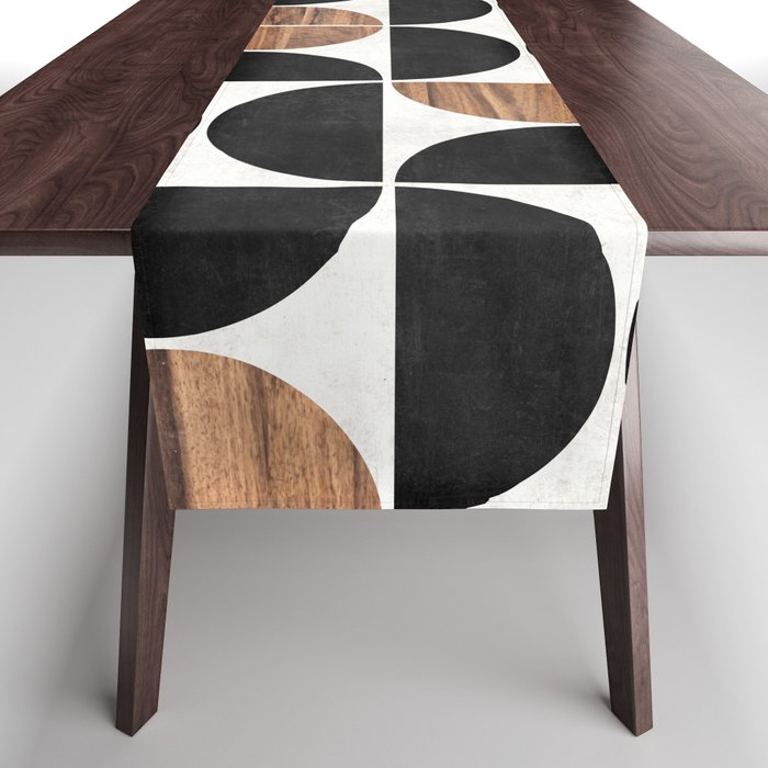 Mid-Century Modern Pattern No.1 - Concrete and Wood Table Runner Gallery Image 1