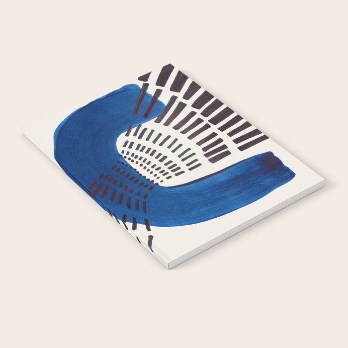 Colorful Mid Century Modern Abstract Fun Shapes Patterns Navy Blue Abstract Expressionism Notebook Gallery Image 2