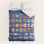 Maritime Nautical Signal Flags Chart - Navy Comforter Gallery Image 6