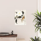 Nightingale on a flowering Camellia - Japanese vintage woodblock print art Poster Gallery Image 2