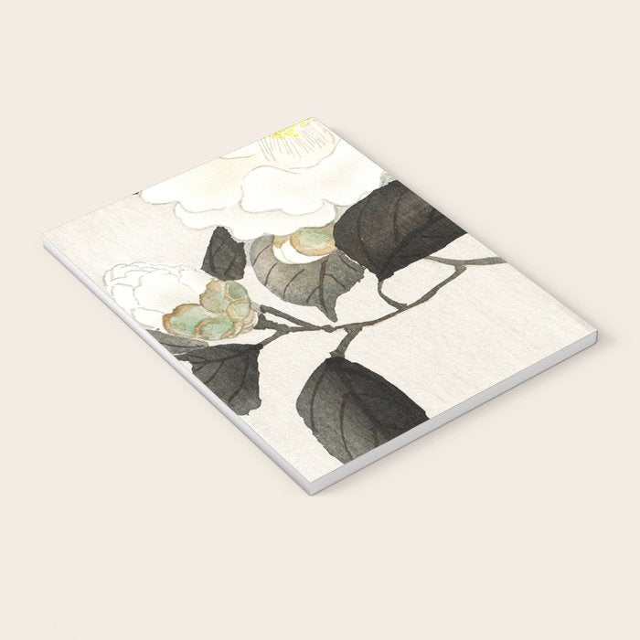 Nightingale on a flowering Camellia - Japanese vintage woodblock print art Notebook Gallery Image 3