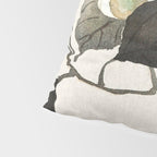 Nightingale on a flowering Camellia - Japanese vintage woodblock print art Pillow Sham Gallery Image 4