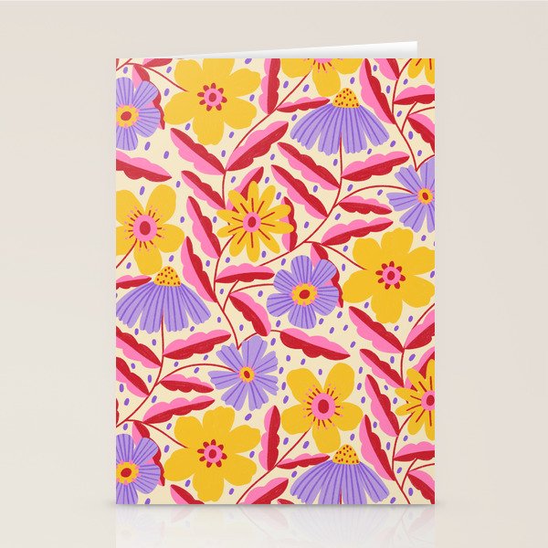 Flower Garden - Yellow & Purple  Stationery Card Gallery Image 2