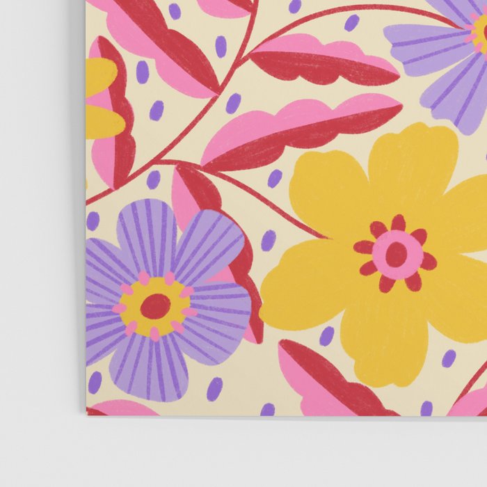 Flower Garden - Yellow & Purple  Poster Gallery Image 3