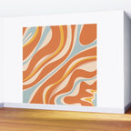 Trippy Dream Abstract Pattern Ice Blue Mustard Apricot Cream  Wall Mural Gallery Image 2