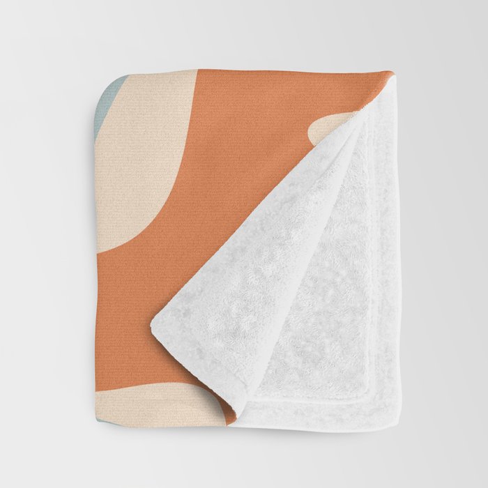 Trippy Dream Abstract Pattern Ice Blue Mustard Apricot Cream  Throw Blanket Gallery Image 3
