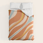 Trippy Dream Abstract Pattern Ice Blue Mustard Apricot Cream  Comforter Gallery Image 6