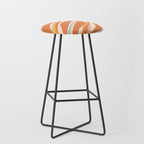Trippy Dream Abstract Pattern Ice Blue Mustard Apricot Cream  Stool Gallery Image 1