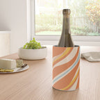Trippy Dream Abstract Pattern Ice Blue Mustard Apricot Cream  Wine Chiller Gallery Image 4