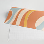 Trippy Dream Abstract Pattern Ice Blue Mustard Apricot Cream  Wrapping Paper Gallery Image 2