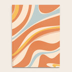 Trippy Dream Abstract Pattern Ice Blue Mustard Apricot Cream  Notebook Gallery Image 4