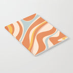 Trippy Dream Abstract Pattern Ice Blue Mustard Apricot Cream  Notebook Gallery Image 2