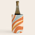 Trippy Dream Abstract Pattern Ice Blue Mustard Apricot Cream  Wine Chiller Gallery Image 3