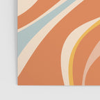 Trippy Dream Abstract Pattern Ice Blue Mustard Apricot Cream  Poster Gallery Image 3