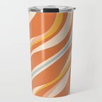 Trippy Dream Abstract Pattern Ice Blue Mustard Apricot Cream  Travel Mug Gallery Image 1