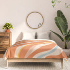 Trippy Dream Abstract Pattern Ice Blue Mustard Apricot Cream  Comforter Gallery Image 3