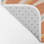 Trippy Dream Abstract Pattern Ice Blue Mustard Apricot Cream  Bath Mat Gallery Image 2