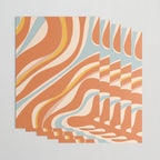 Trippy Dream Abstract Pattern Ice Blue Mustard Apricot Cream  Wrapping Paper Gallery Image 3