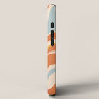 Trippy Dream Abstract Pattern Ice Blue Mustard Apricot Cream  iPhone Case Gallery Image 2