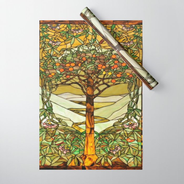 Louis Comfort Tiffany - Stained glass. Tree of life Wrapping Paper Gallery Image 1