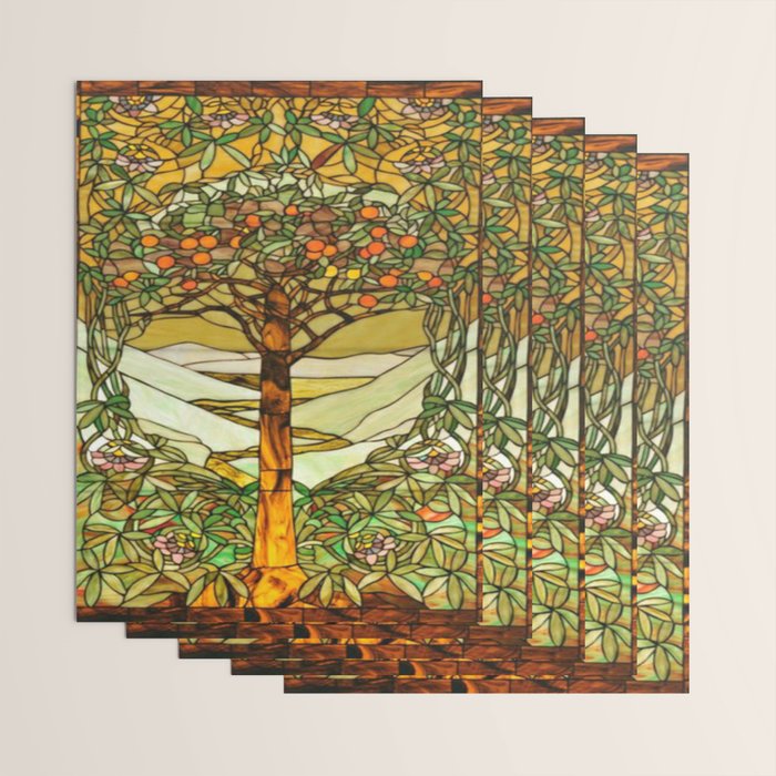 Louis Comfort Tiffany - Stained glass. Tree of life Wrapping Paper Gallery Image 3