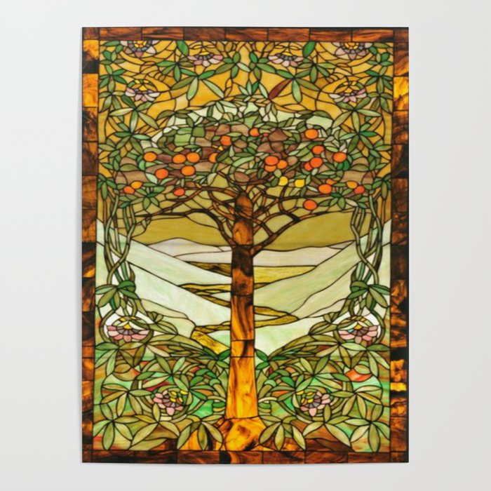 Louis Comfort Tiffany - Stained glass. Tree of life Poster Gallery Image 1