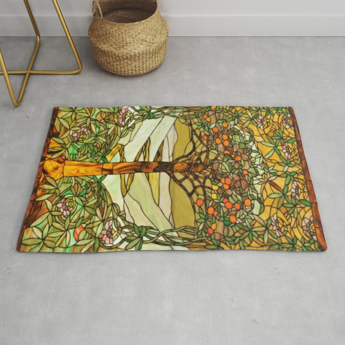 Louis Comfort Tiffany - Stained glass. Tree of life Rug Gallery Image 1