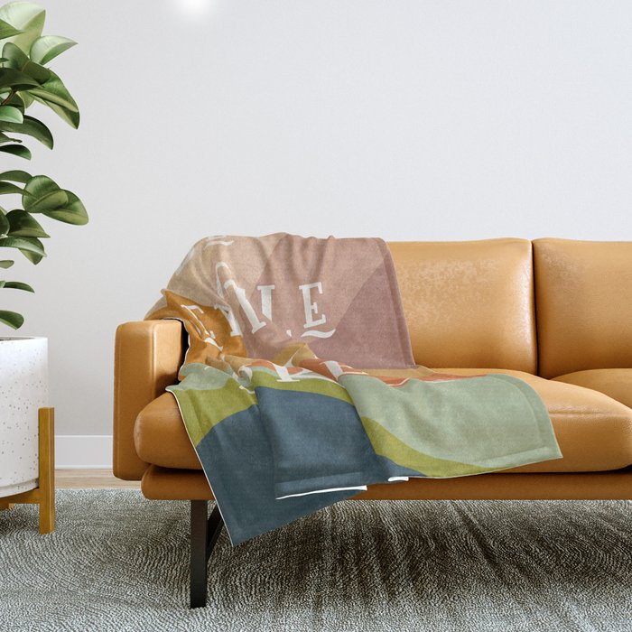 Be Gentle With Yourself - Modern Typography Print Throw Blanket Gallery Image 1