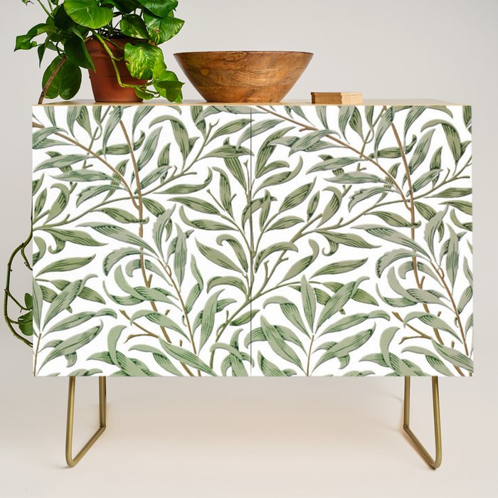 William Morris Willow Bough Green & White Credenza Gallery Image 1