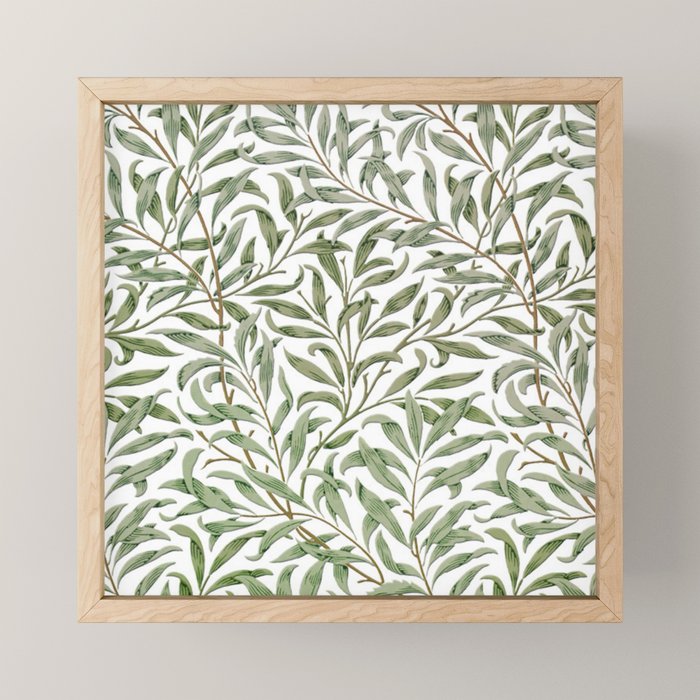 William Morris Willow Bough Green & White Mini Art Print Gallery Image 1