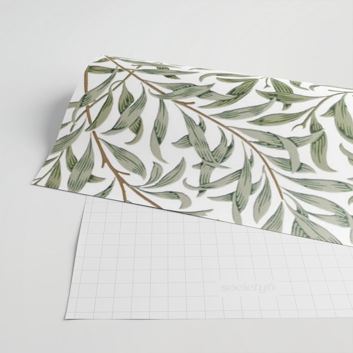 William Morris Willow Bough Green & White Wrapping Paper Gallery Image 2