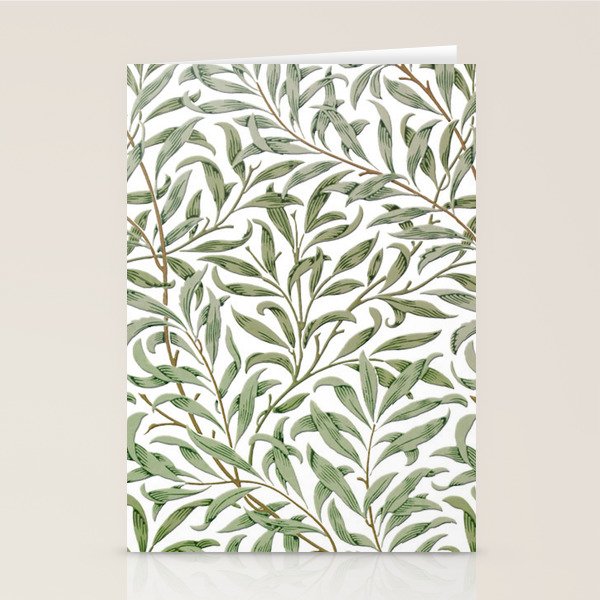 William Morris Willow Bough Green & White Stationery Card Gallery Image 1