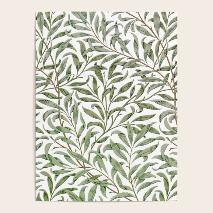 William Morris Willow Bough Green & White Poster Gallery Image 1