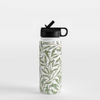 William Morris Willow Bough Green & White Water Bottle Gallery Image 1