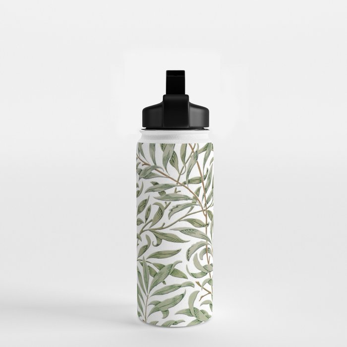 William Morris Willow Bough Green & White Water Bottle Gallery Image 2