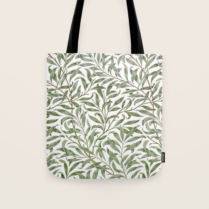 William Morris Willow Bough Green & White Tote Bag Gallery Image 1