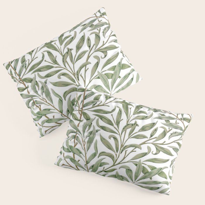 William Morris Willow Bough Green & White Pillow Sham Gallery Image 3
