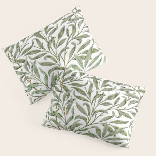 William Morris Willow Bough Green & White Pillow Sham Gallery Image 3