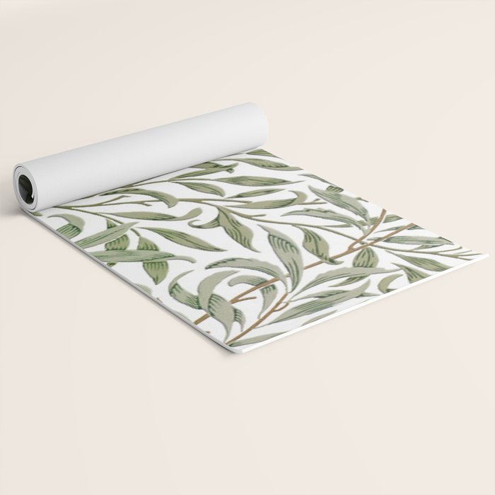 William Morris Willow Bough Green & White Yoga Mat Gallery Image 2