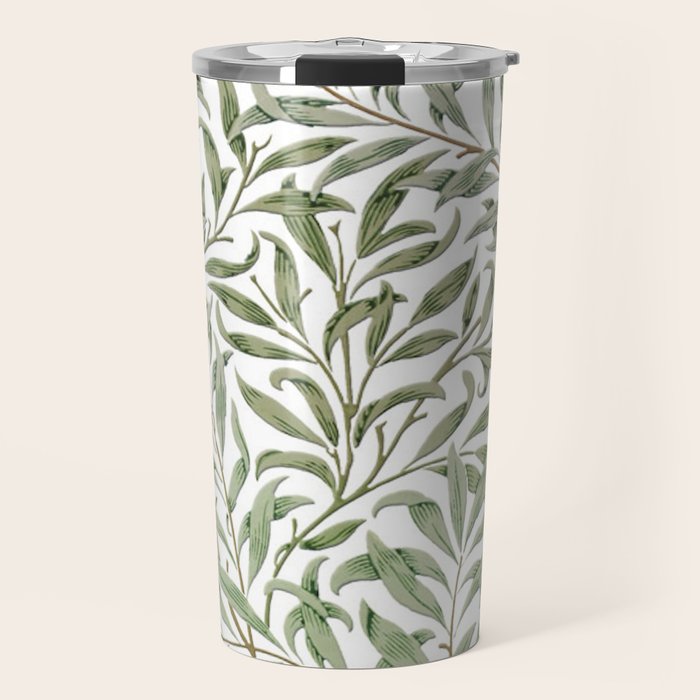William Morris Willow Bough Green & White Travel Mug Gallery Image 1