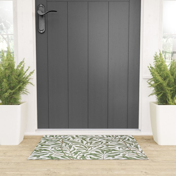 William Morris Willow Bough Green & White Welcome Mat Gallery Image 3