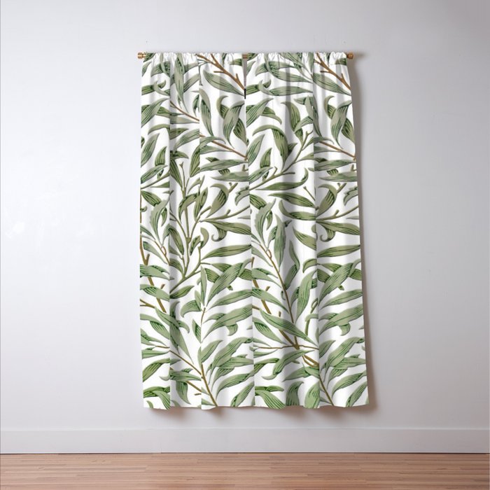 William Morris Willow Bough Green & White Window Curtain Gallery Image 3