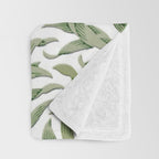 William Morris Willow Bough Green & White Throw Blanket Gallery Image 3
