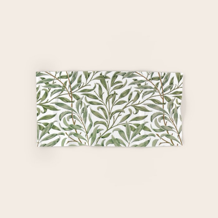William Morris Willow Bough Green & White Bath Towel Gallery Image 1