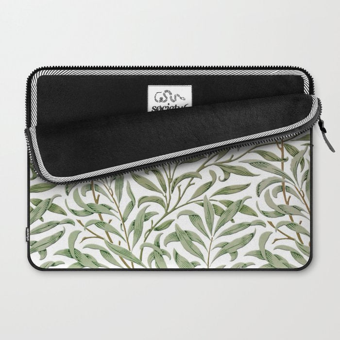 William Morris Willow Bough Green & White Laptop Sleeve Gallery Image 2
