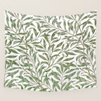 William Morris Willow Bough Green & White Wall Tapestry Gallery Image 4