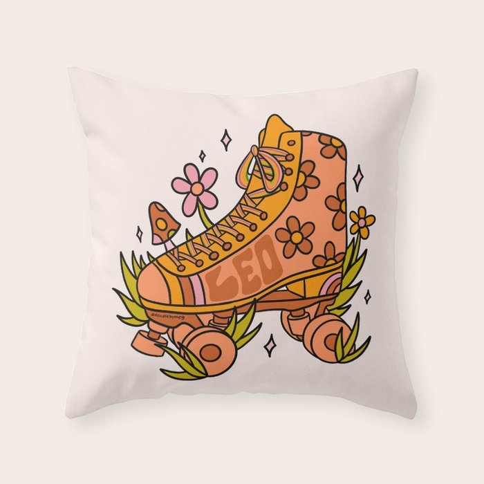 Leo Roller Skate Throw Pillow Gallery Image 6