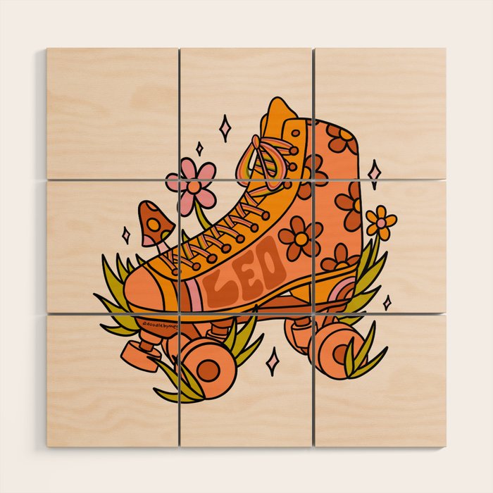Leo Roller Skate Wood Wall Art Gallery Image 1