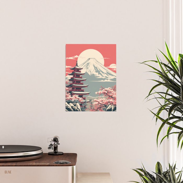 Cherry Blossom Fuji Shrine Poster Gallery Image 2